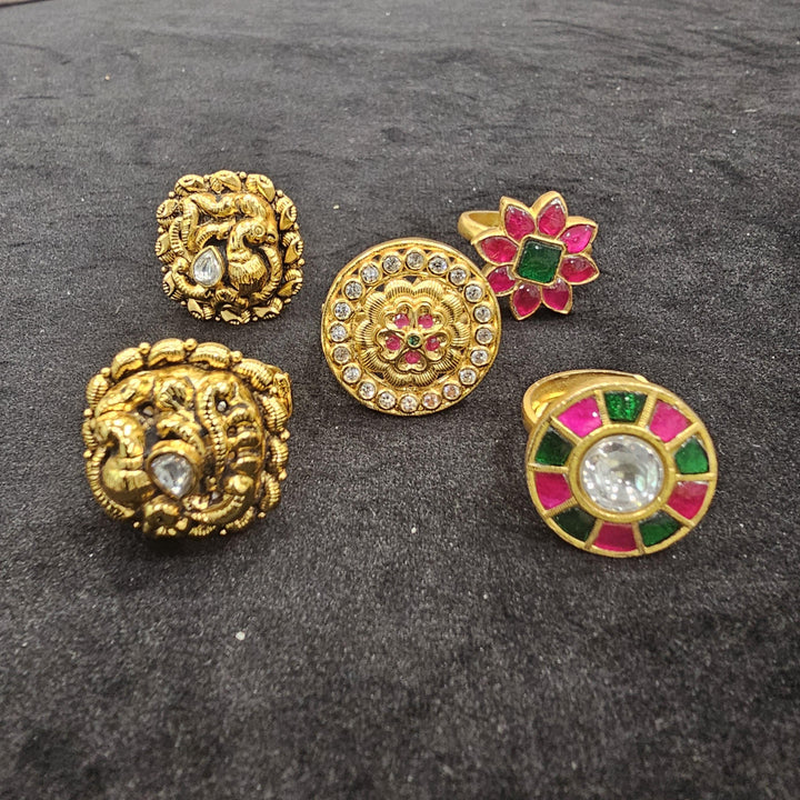 92.5 Silver Kundan Rings