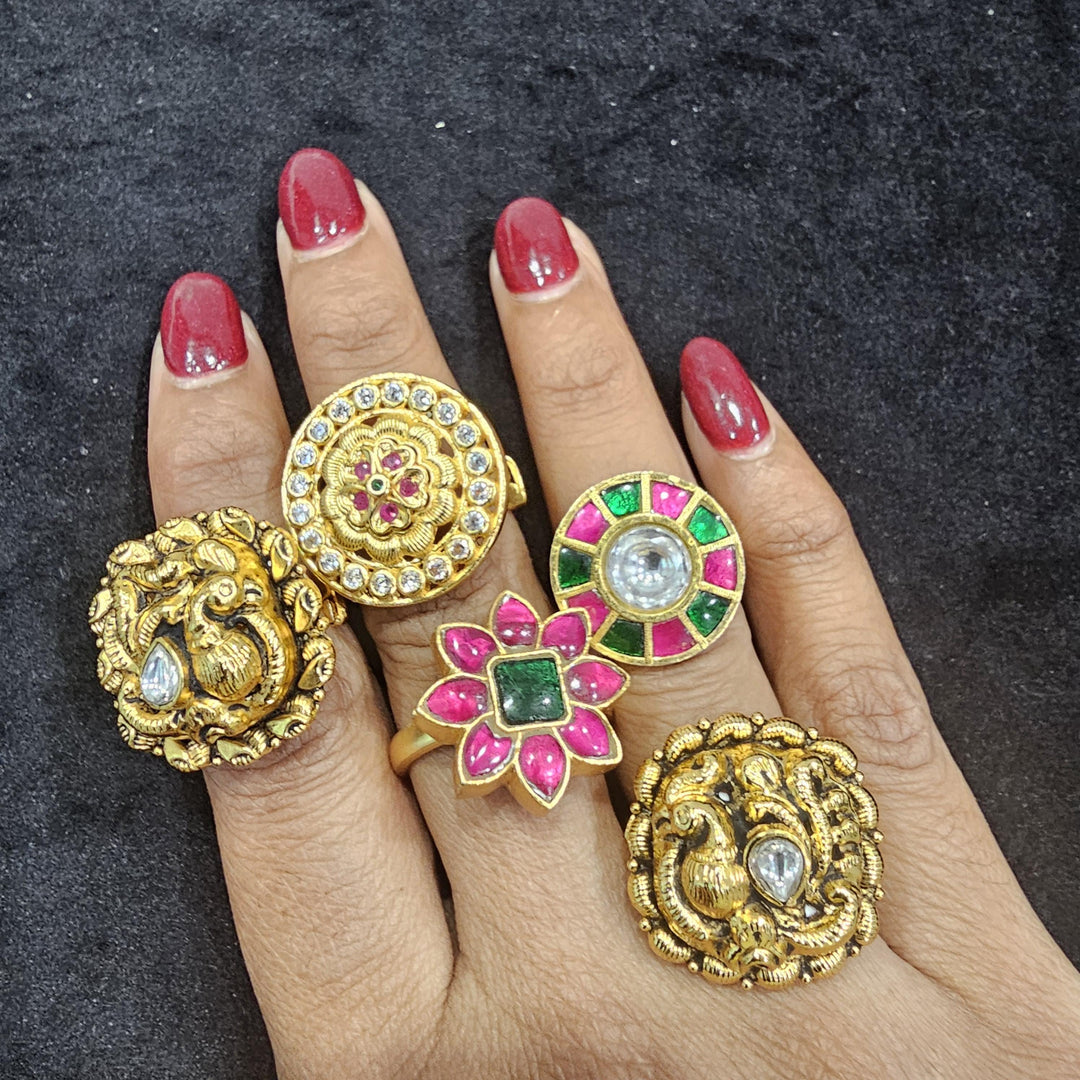 92.5 Silver Kundan Rings