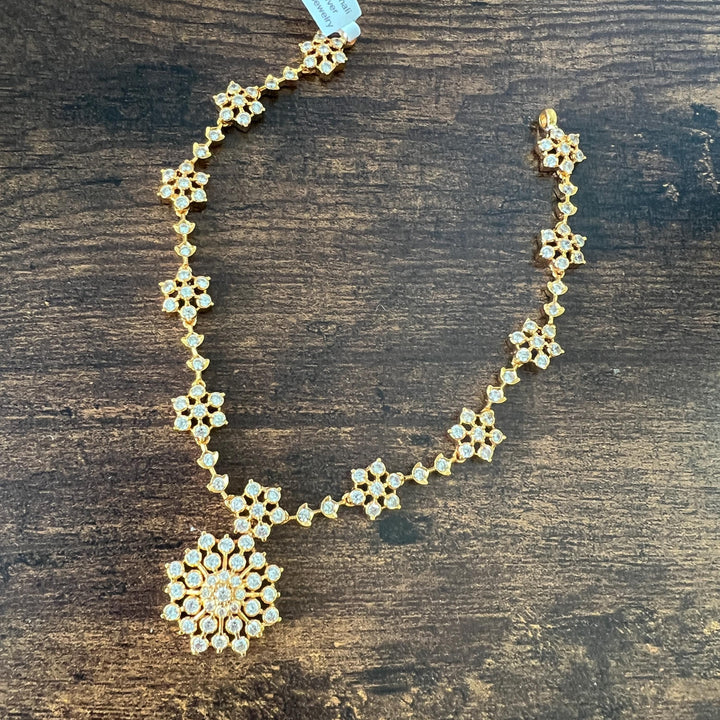 Silver CZs necklace set