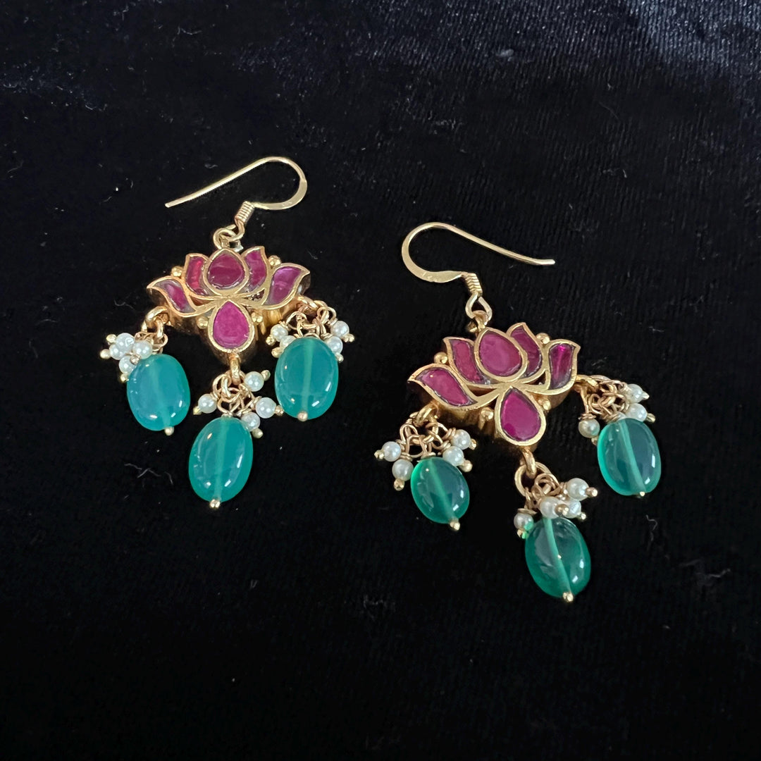 92.5 Silver Kundan danglers