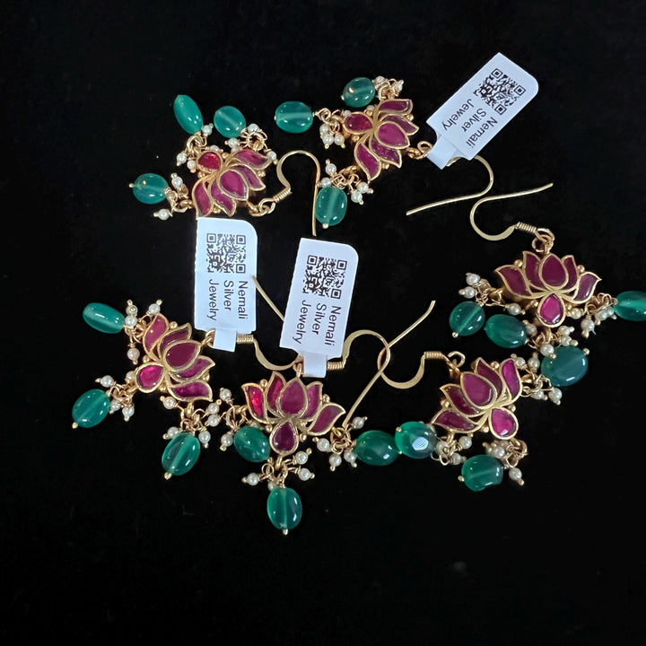 92.5 Silver Kundan danglers