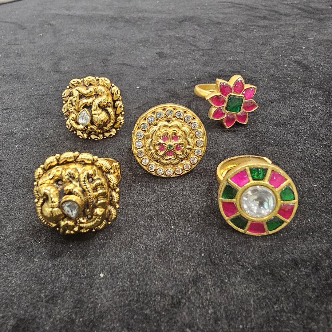92.5 Silver Kundan Rings