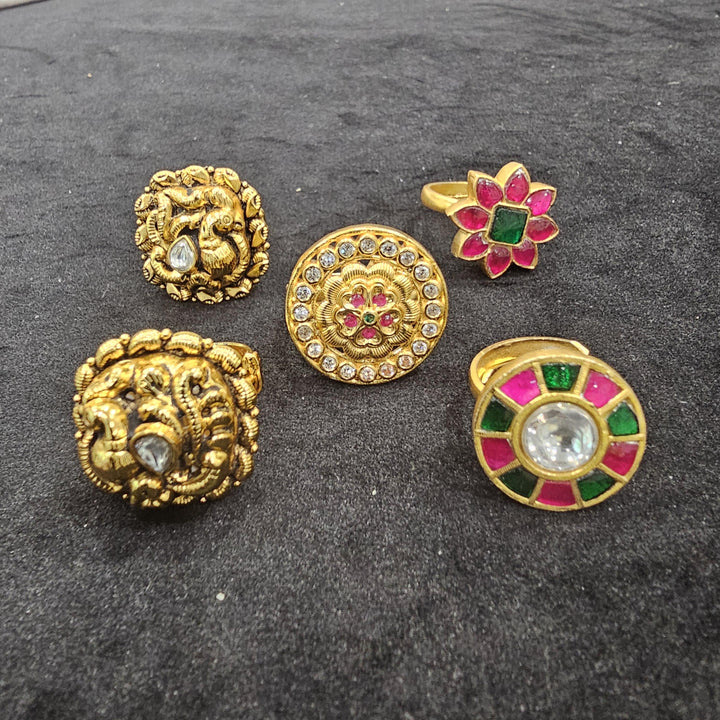92.5 Silver Kundan Rings