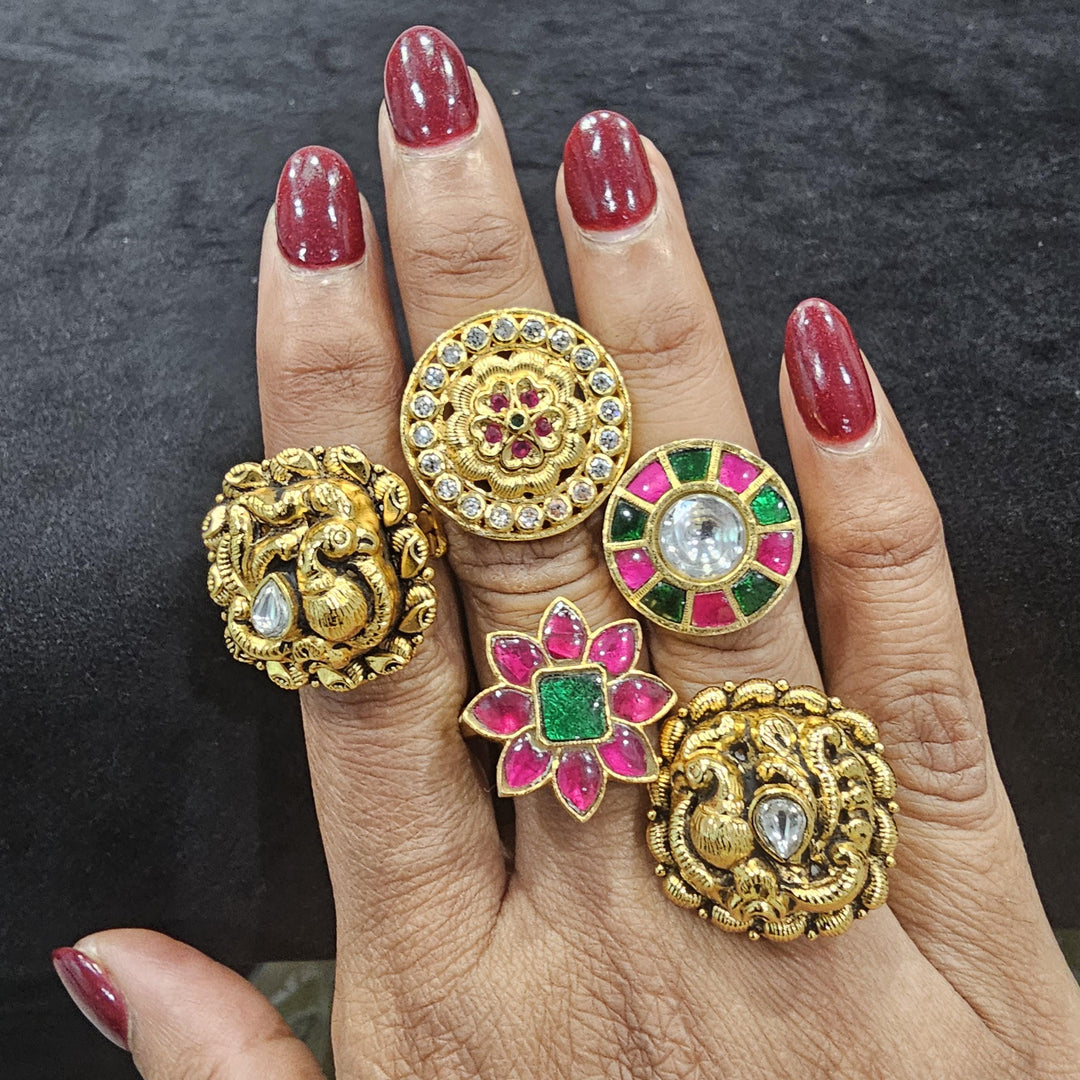 92.5 Silver Kundan Rings