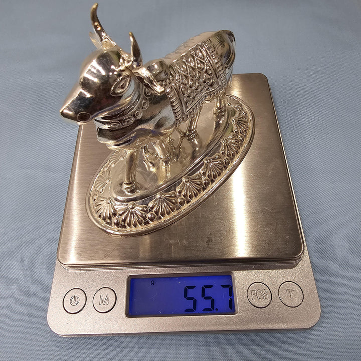 Silver cow calf idol