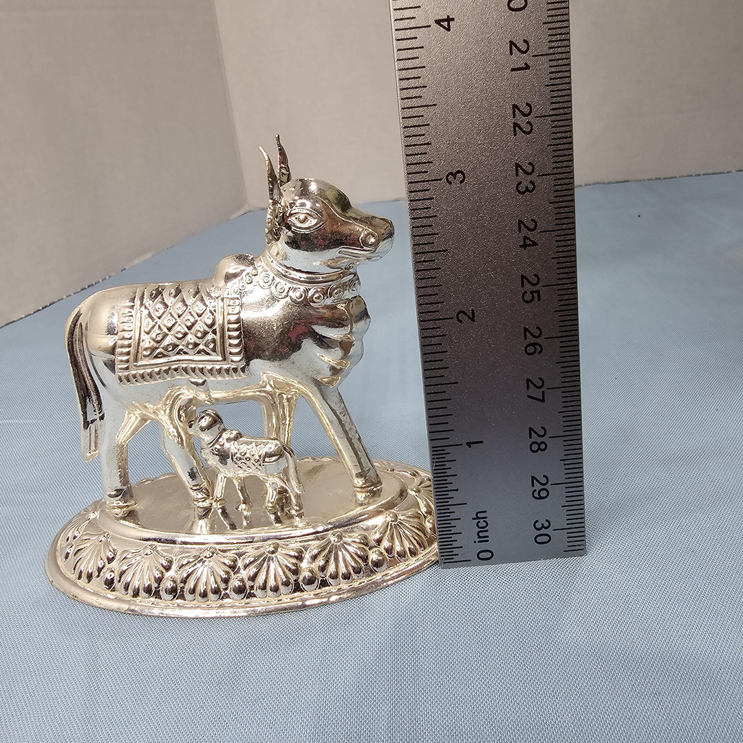 Silver cow calf idol