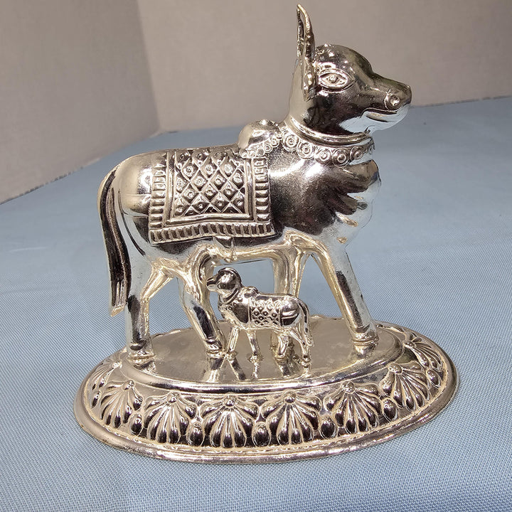 Silver cow calf idol