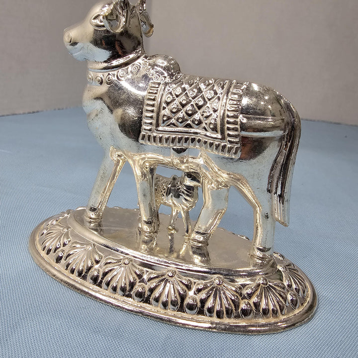 Silver cow calf idol