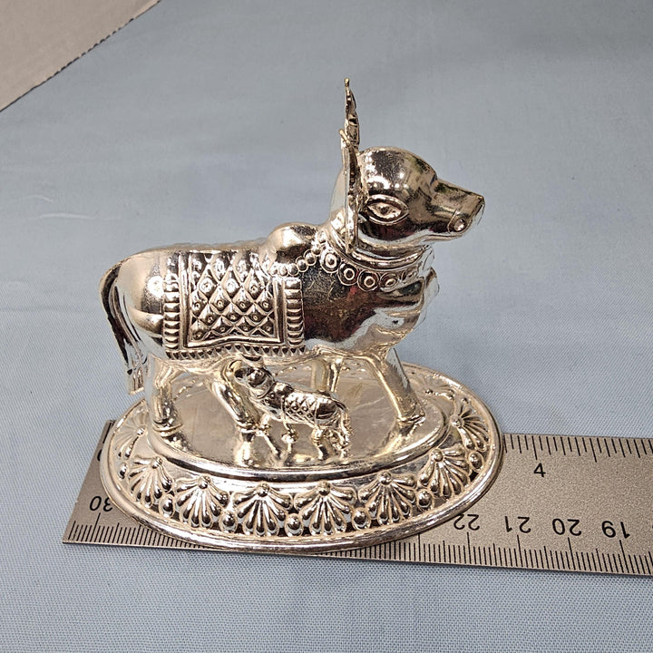 Silver cow calf idol