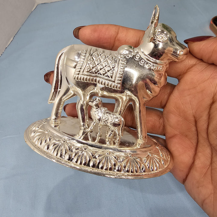 Silver cow calf idol