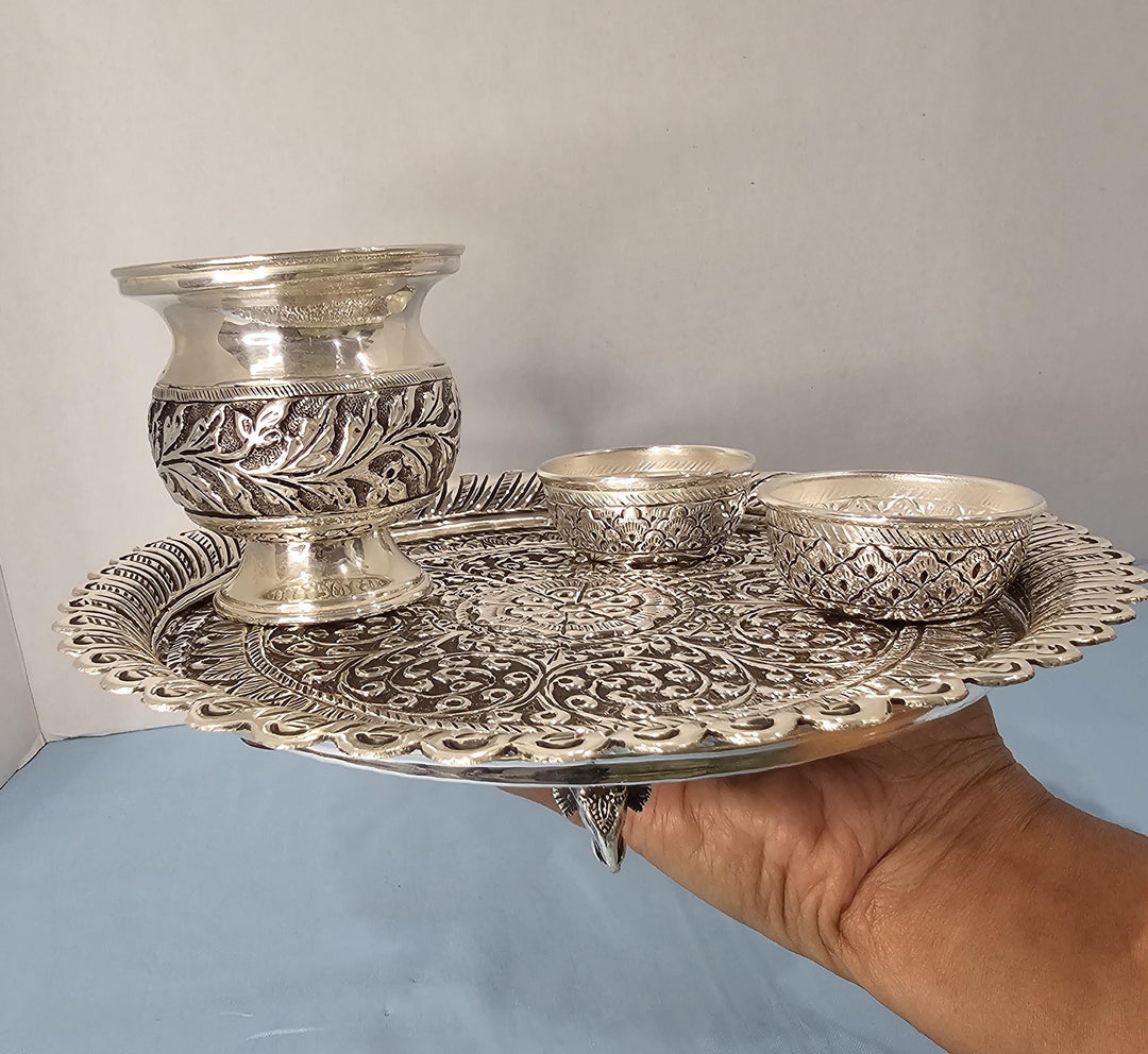 92.5 Silver Pooja thali