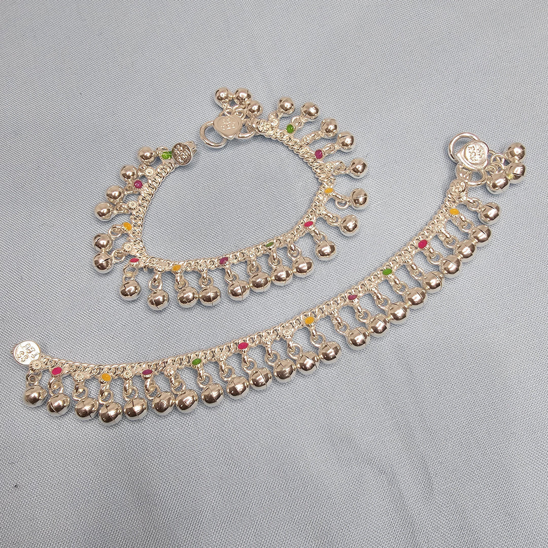 Silver infant baby Anklets