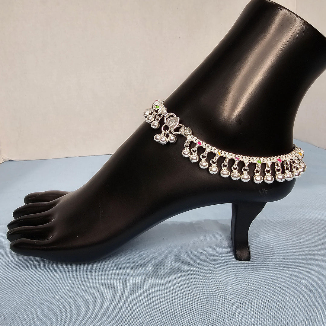Silver infant baby Anklets