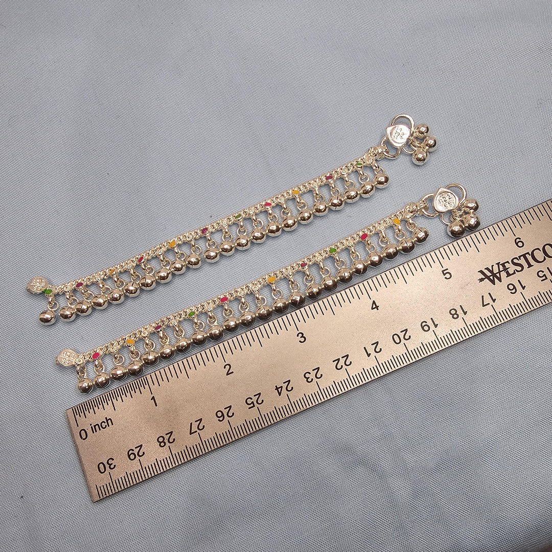 Silver infant baby Anklets