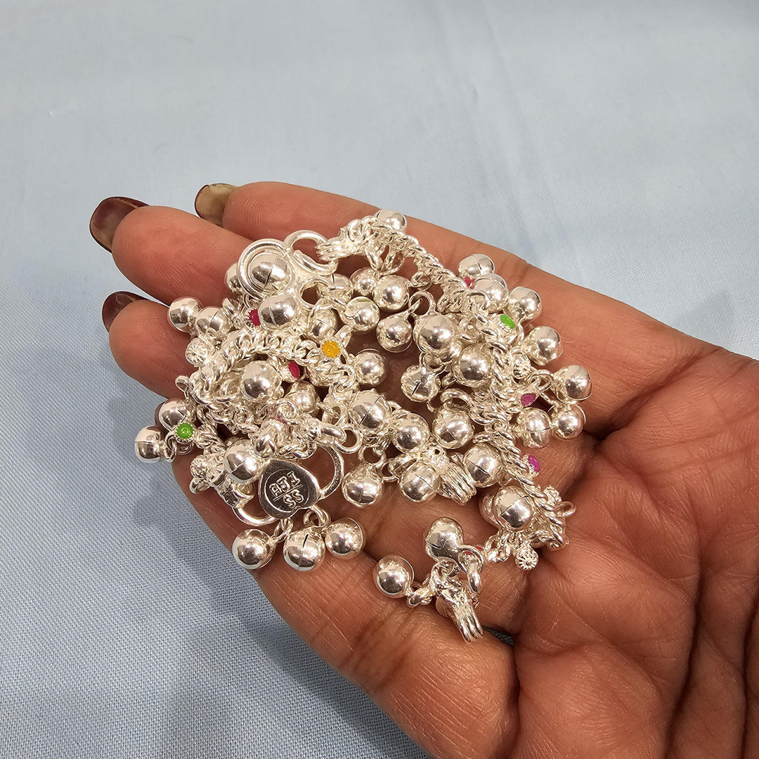 Silver infant baby Anklets