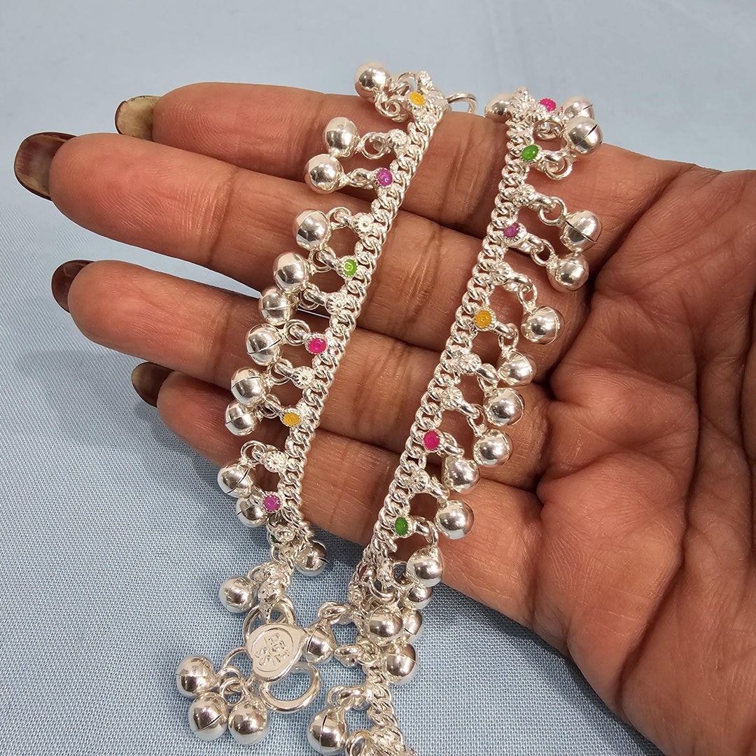 Silver infant baby Anklets