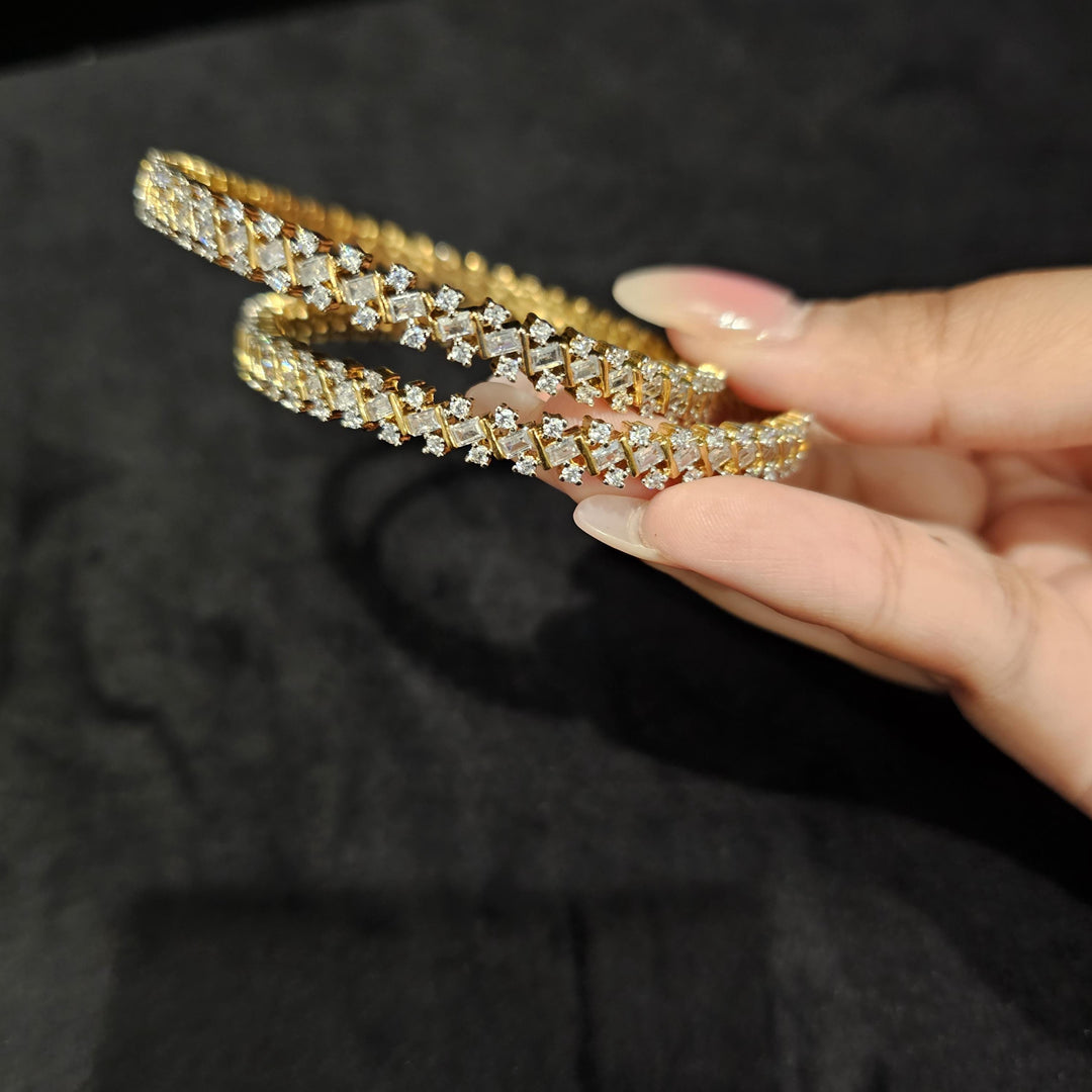 Gold Plated CZ Bangles set