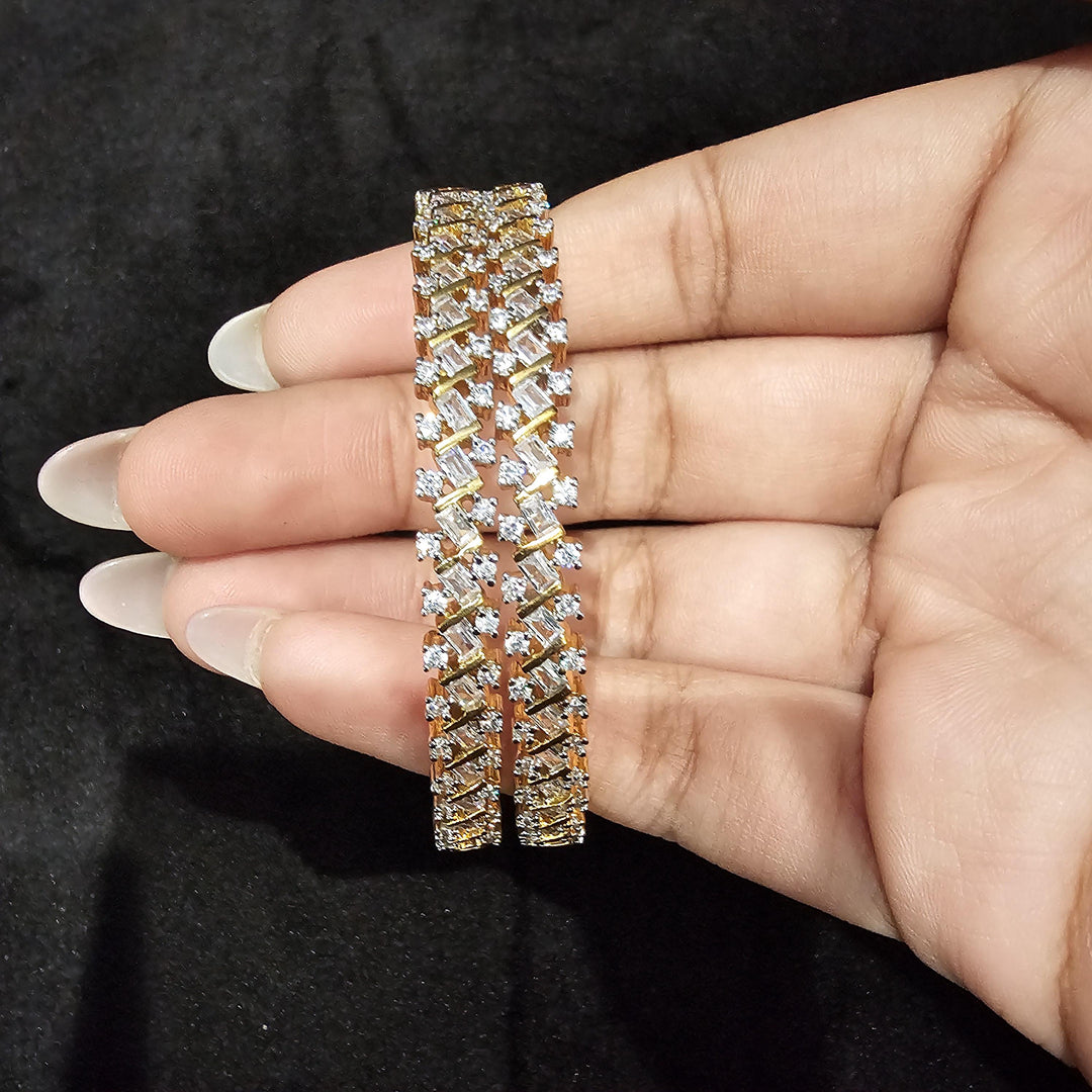 Gold Plated CZ Bangles set