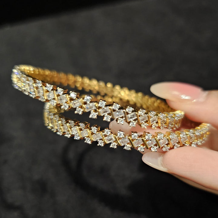 Gold Plated CZ Bangles set