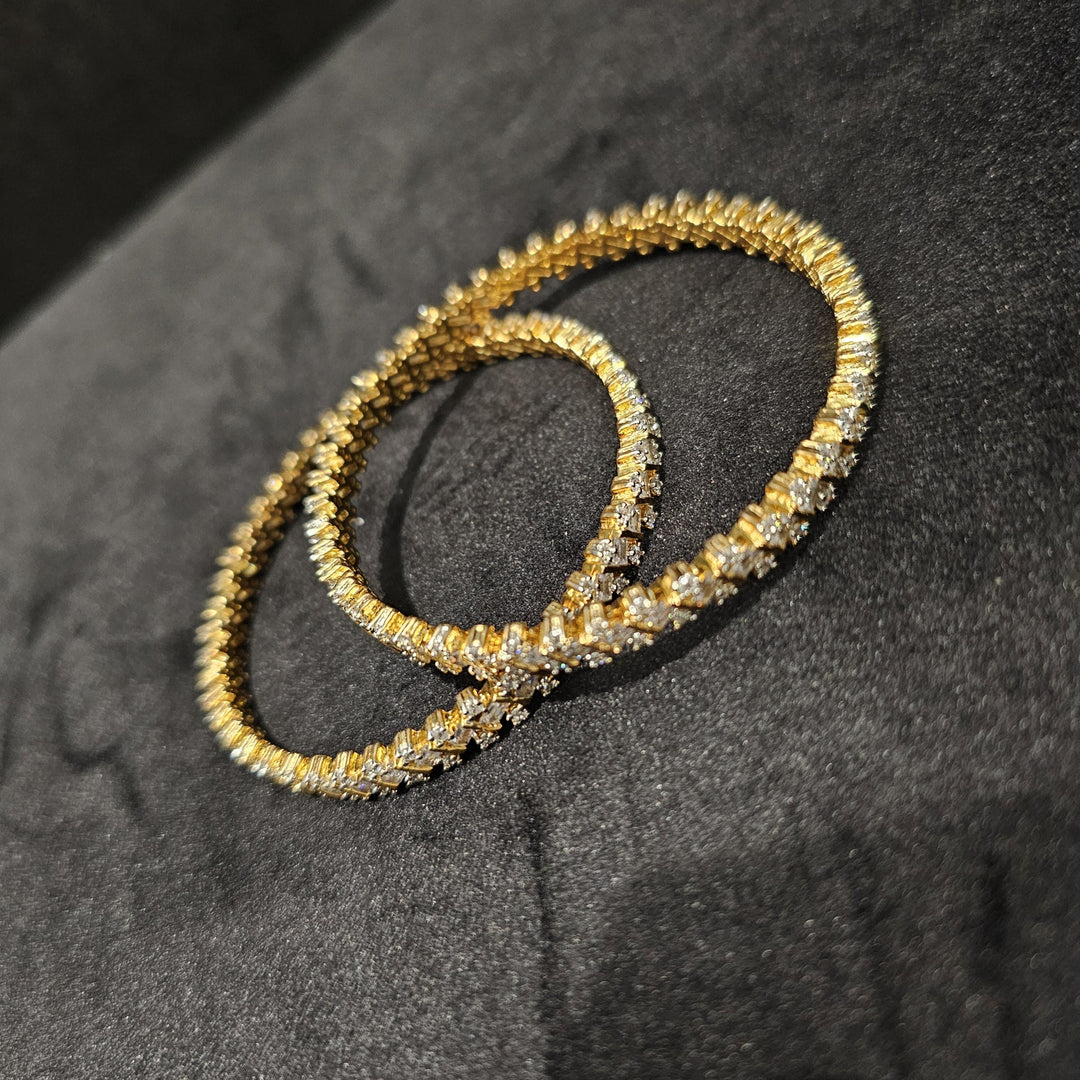 Gold Plated CZ Bangles set