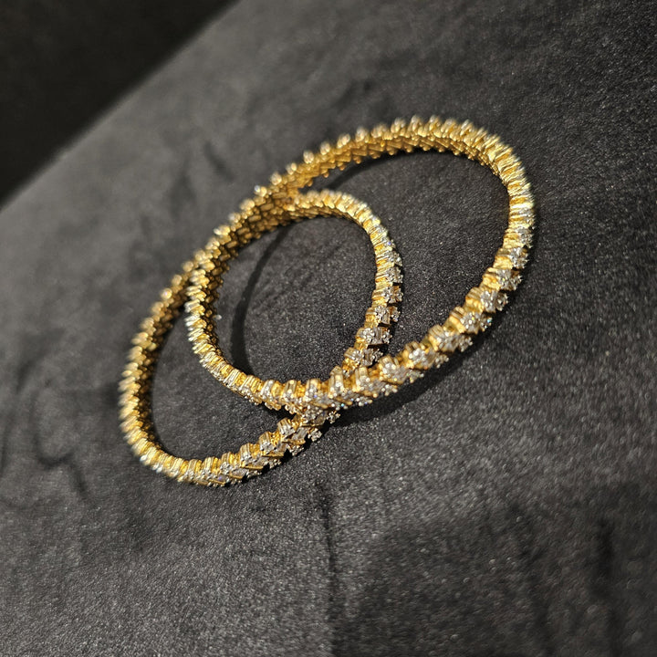 Gold Plated CZ Bangles set