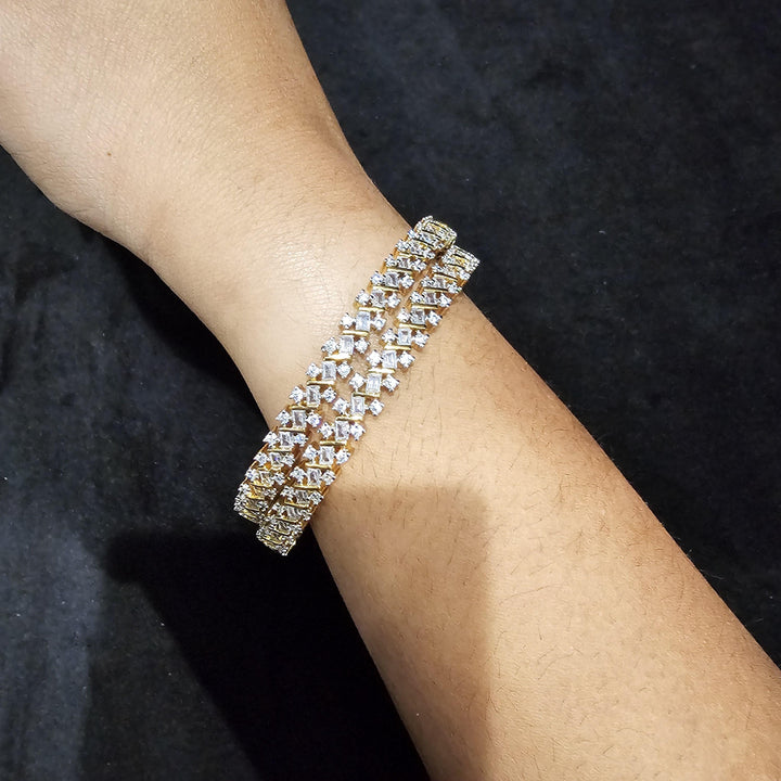 Gold Plated CZ Bangles set