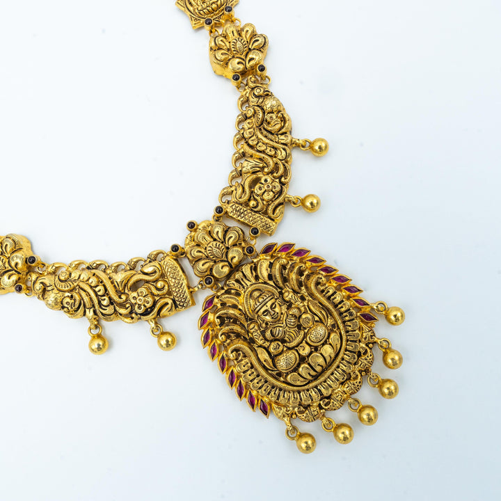 Silver nakshi necklace