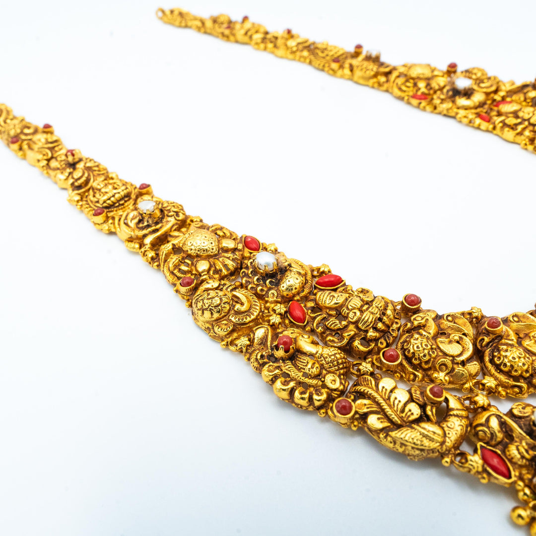 Silver Lakshmi nakshi necklace