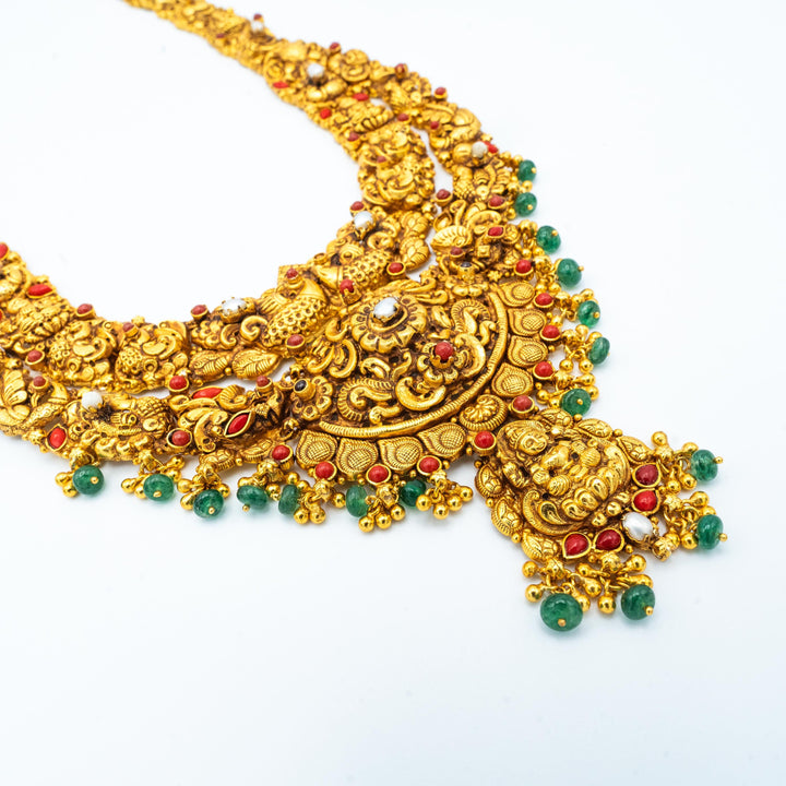 Silver Lakshmi nakshi necklace