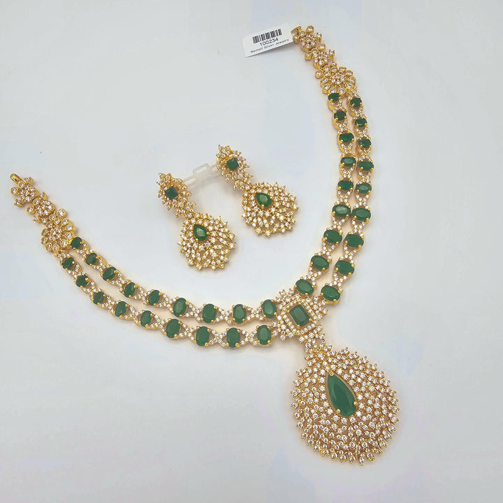 Silver emerald necklace
