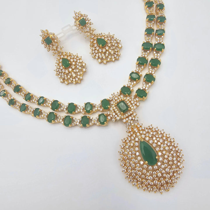 Silver emerald necklace