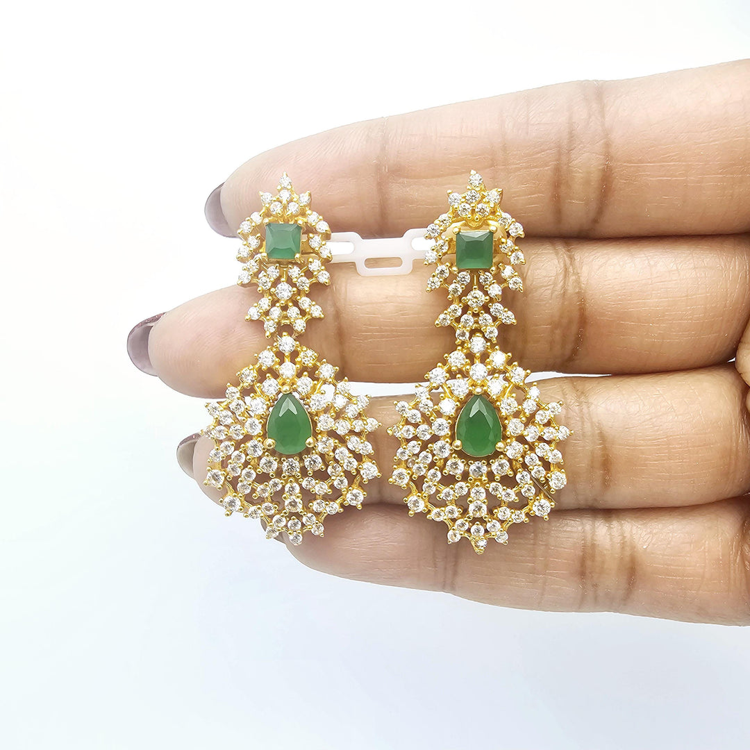 Silver emerald necklace