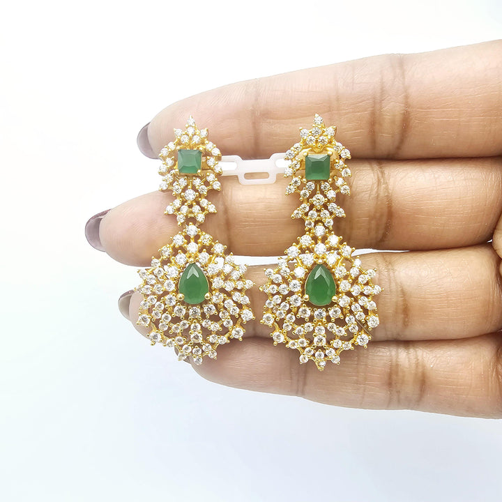 Silver emerald necklace