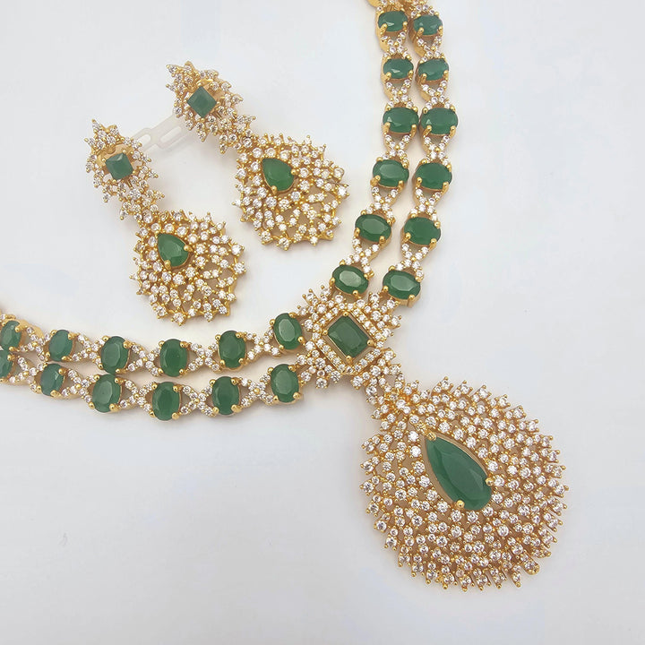 Silver emerald necklace