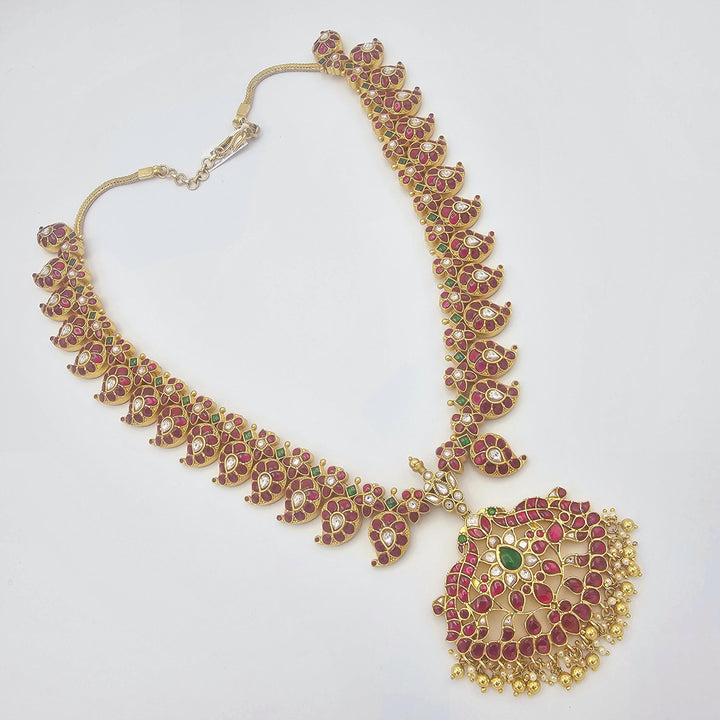 Kundan Silver Mango Mala