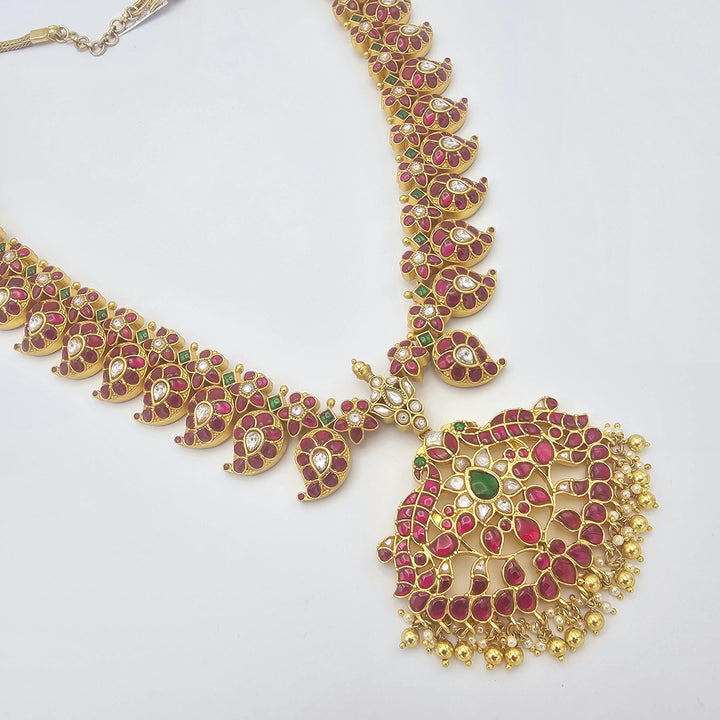 Kundan Silver Mango Mala