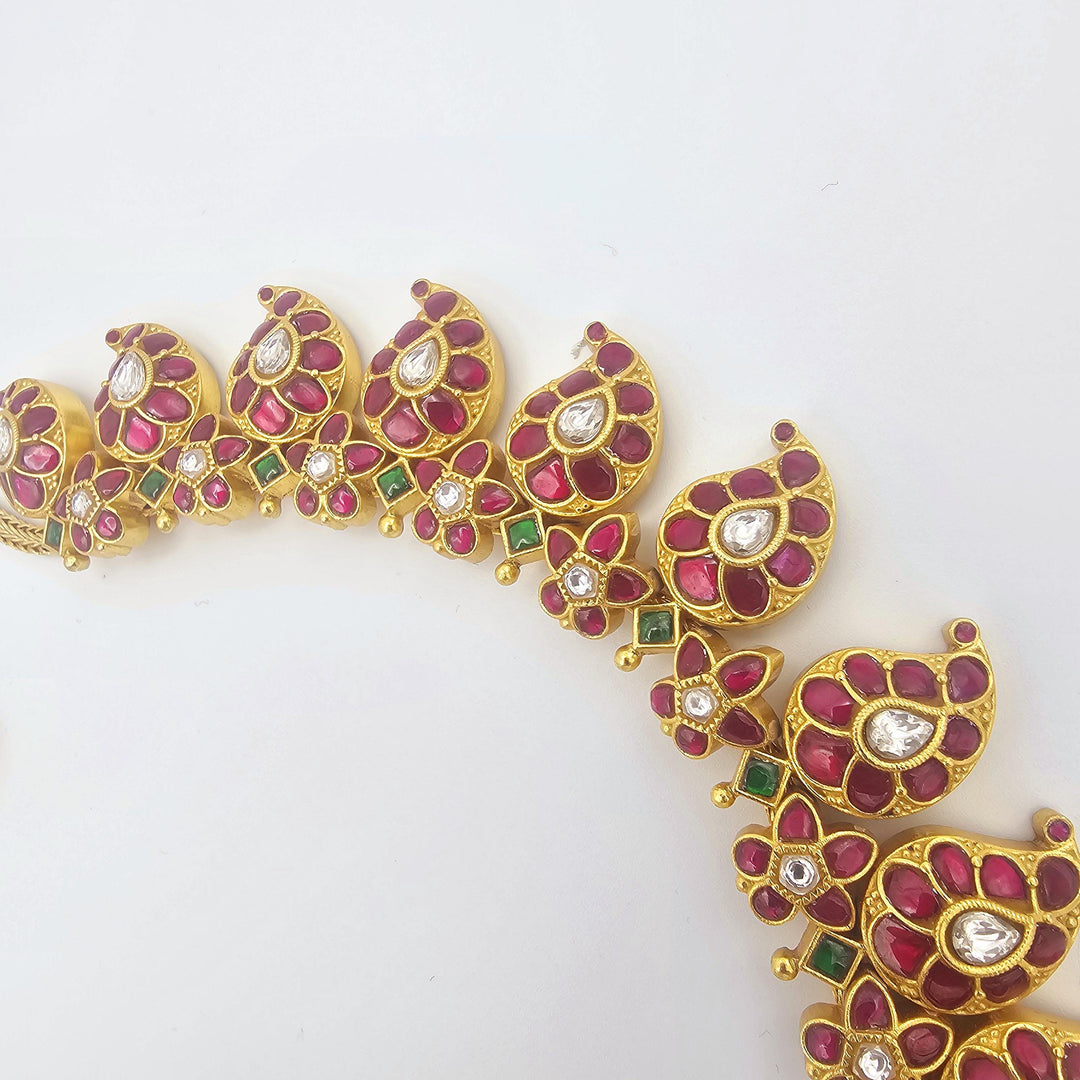 Kundan Silver Mango Mala
