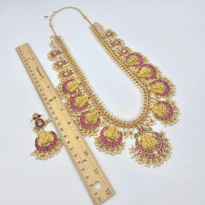 Long Kundan nakshi set
