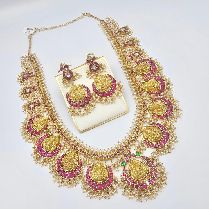 Long Kundan nakshi set