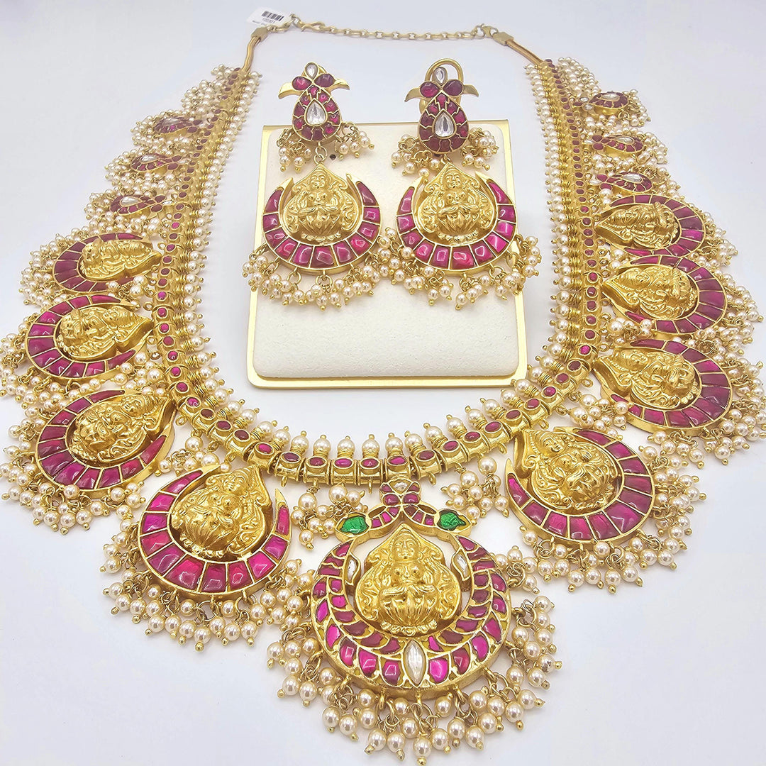 Long Kundan nakshi set