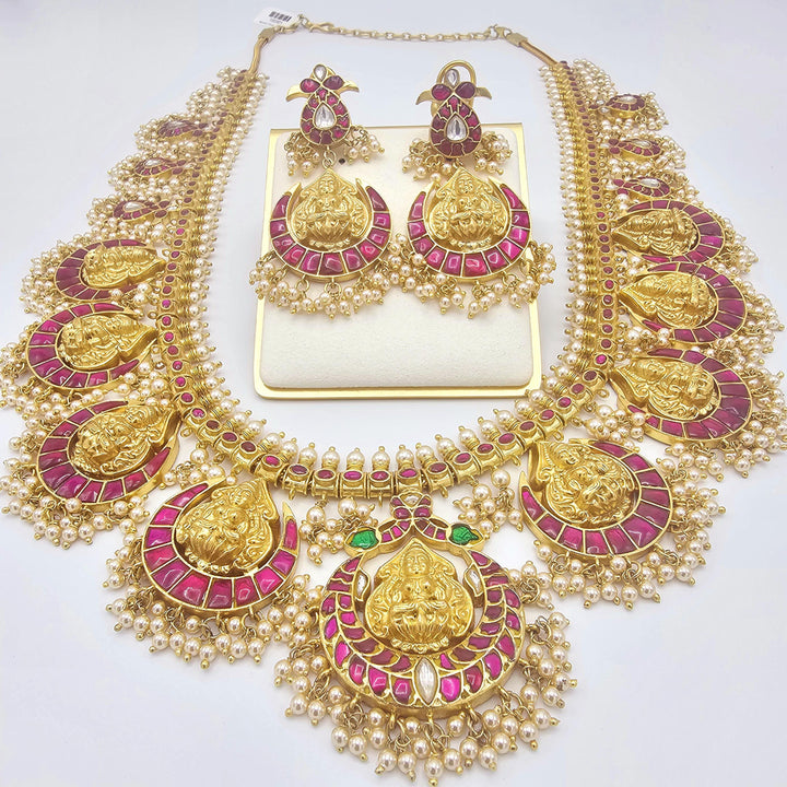 Long Kundan nakshi set