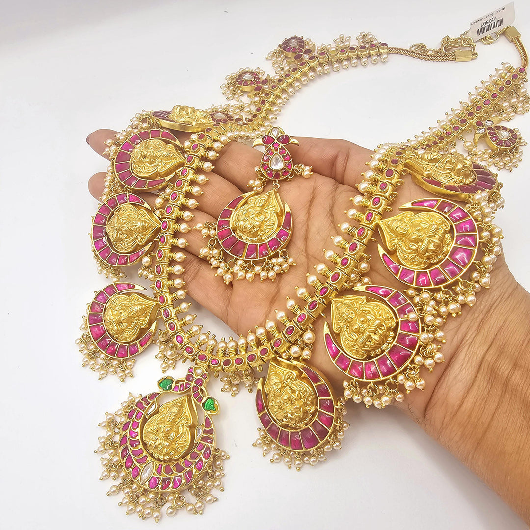 Long Kundan nakshi set