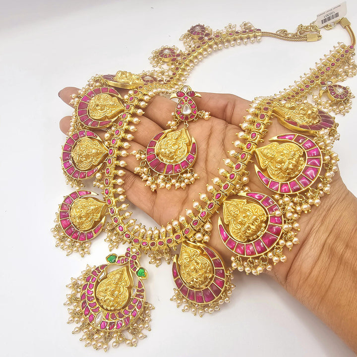 Long Kundan nakshi set