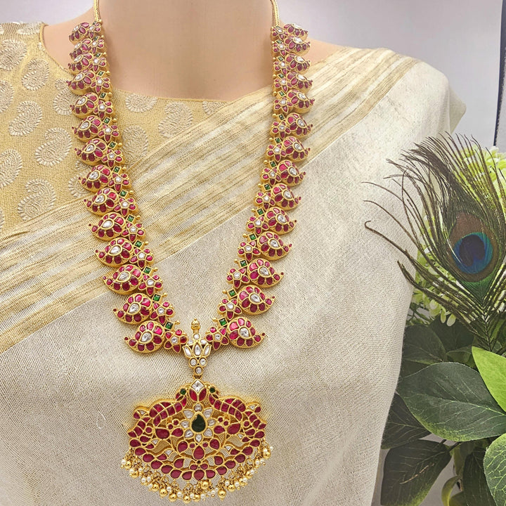 Kundan Silver Mango Mala