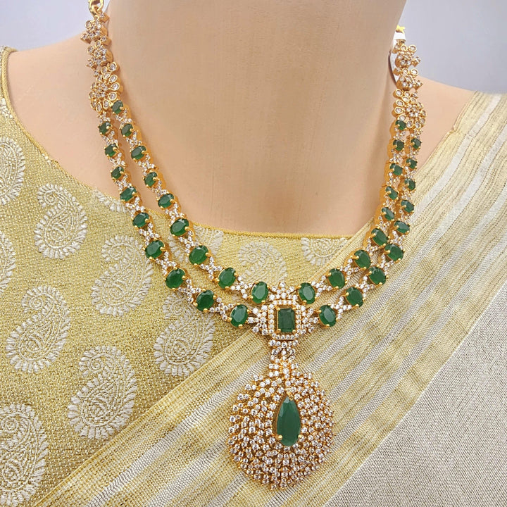 Silver emerald necklace