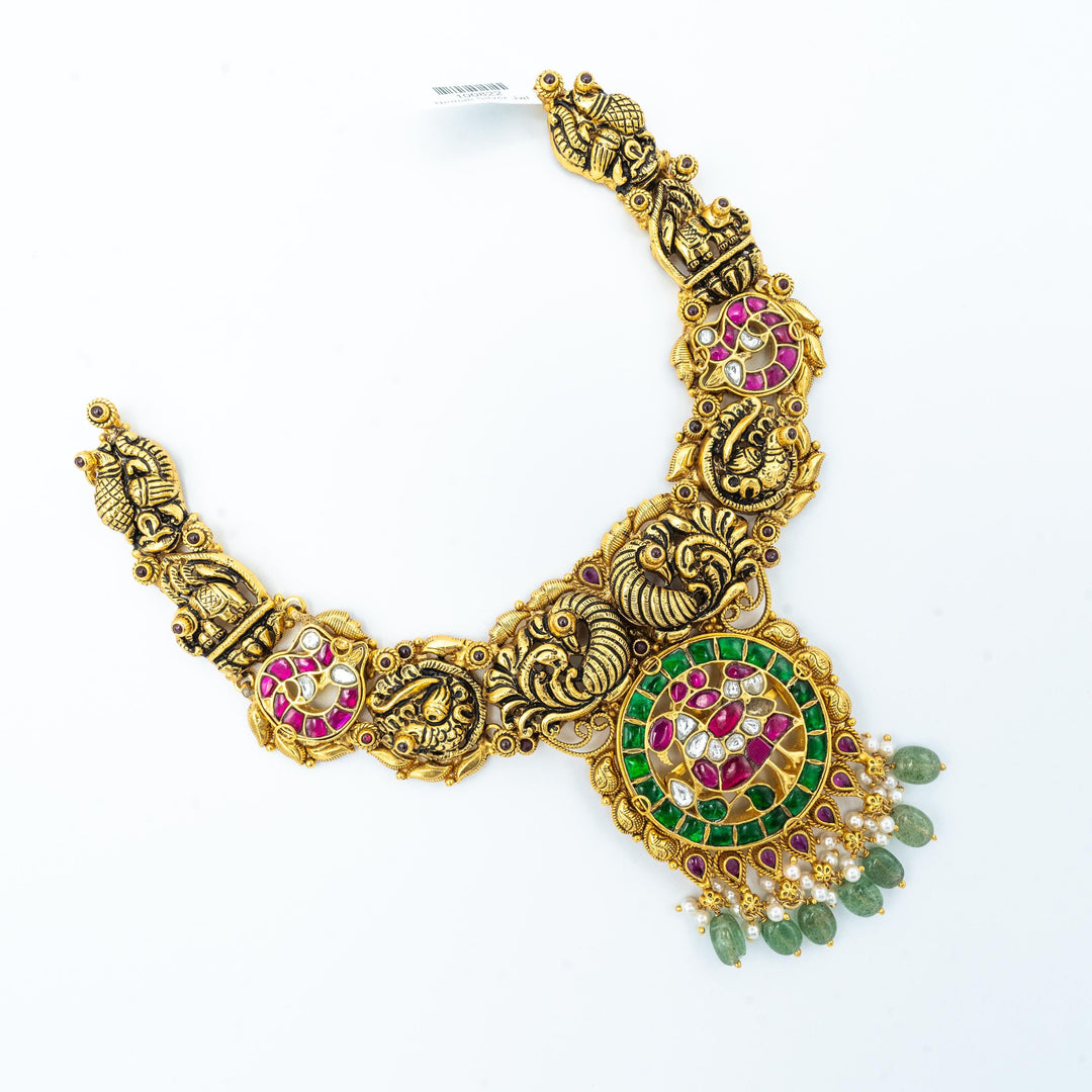 Short deep nakshi necklace