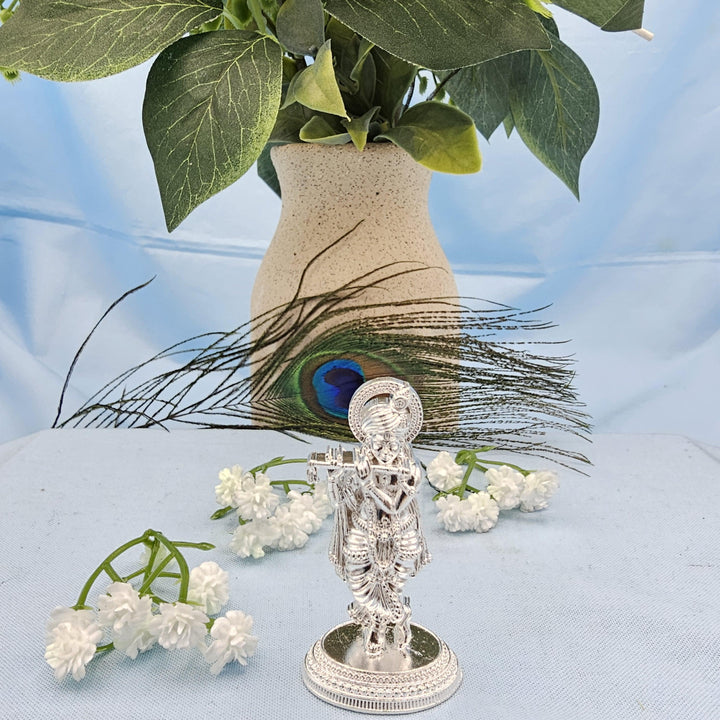 Silver Murali Krishna idol