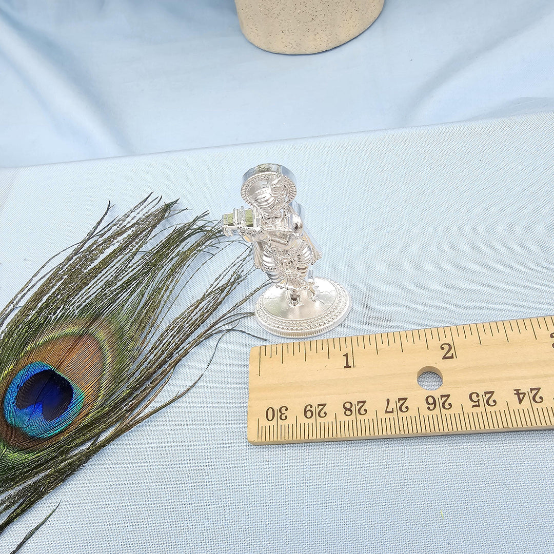 Silver Murali Krishna idol