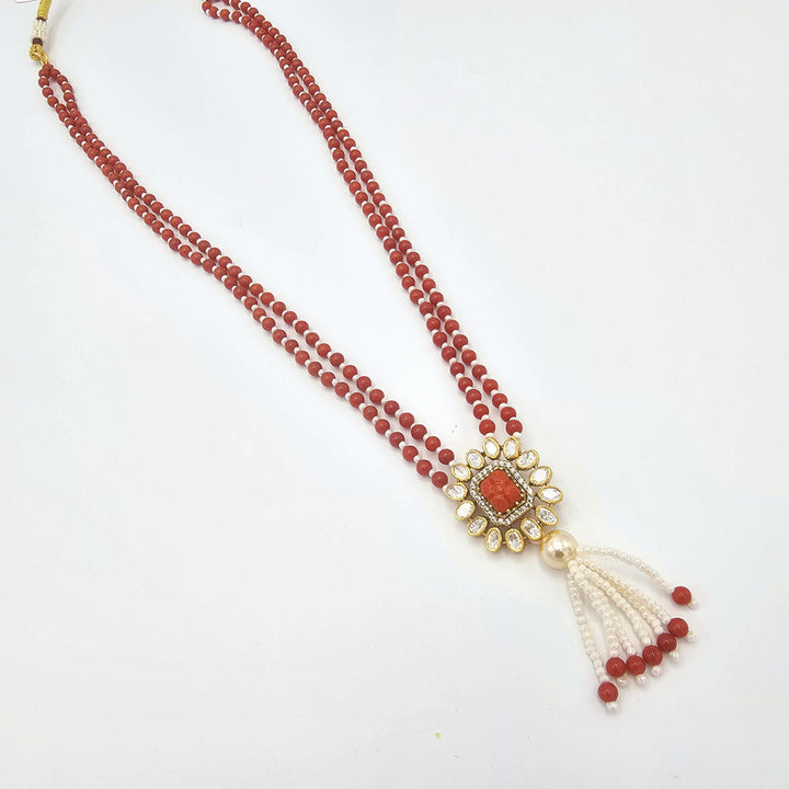 Coral moissanite necklace