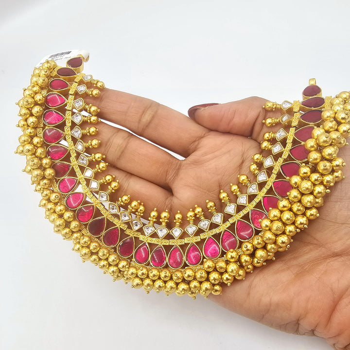 Kundan tussi necklace